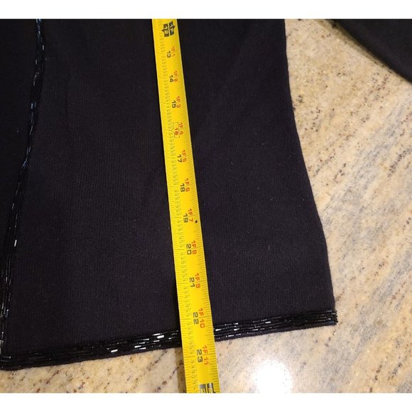 Lauren Ralph Lauren Size M Vintage Black Cashmere Wool Angora Cardigan Beaded - Picture 5 of 12